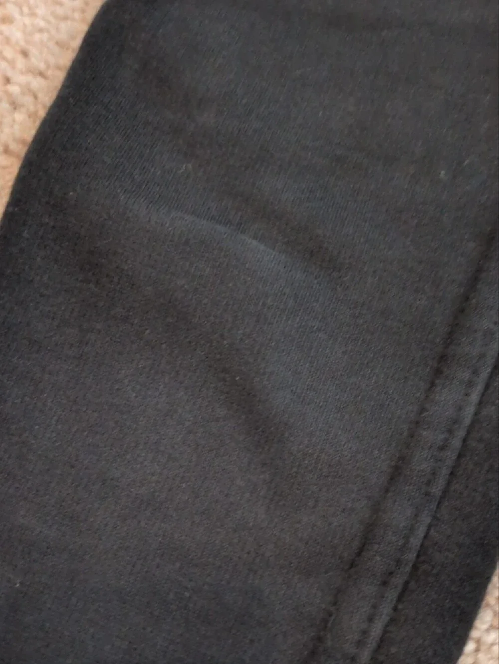 Carter's Black Kids Stretch (Fleece Inside) Leggings with Faux Button (4T)